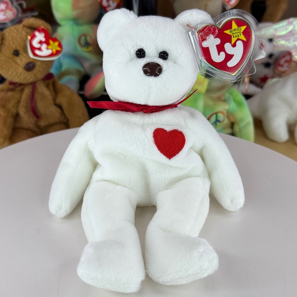 ❤️Rare Error Tags - Retired PVC Pellets - TY Valentino Beanie Baby 1994 - MWMT